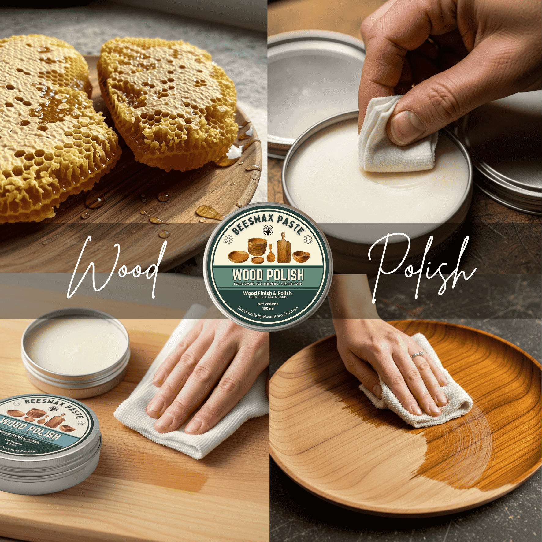 Wood Polish Natural Beeswax 100ML