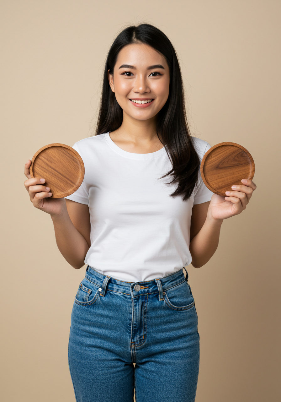 10cm Teak Wood Coaster – Small but Essential