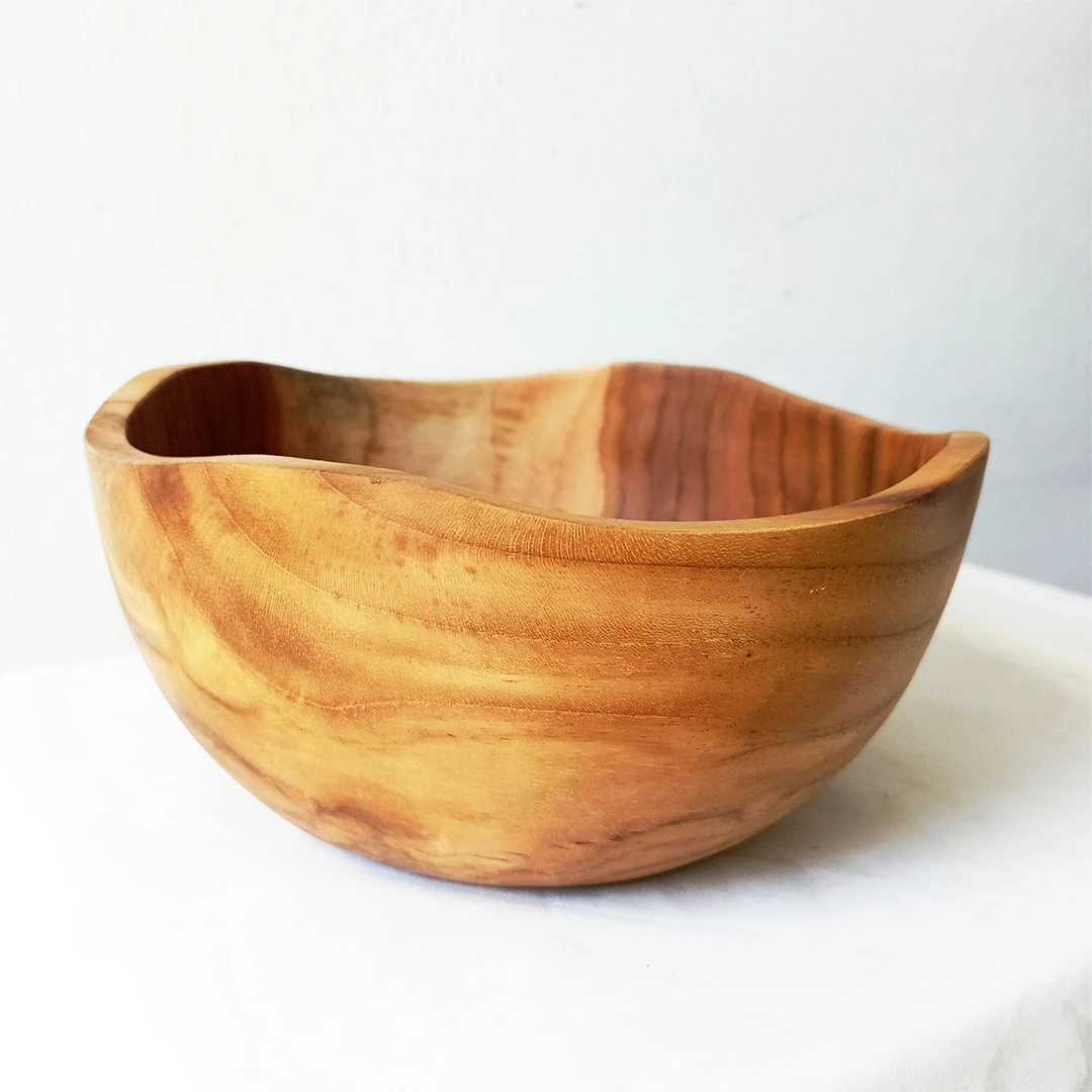Mangkuk Ombak Kayu Jati | Teak Wood Wave Bowl